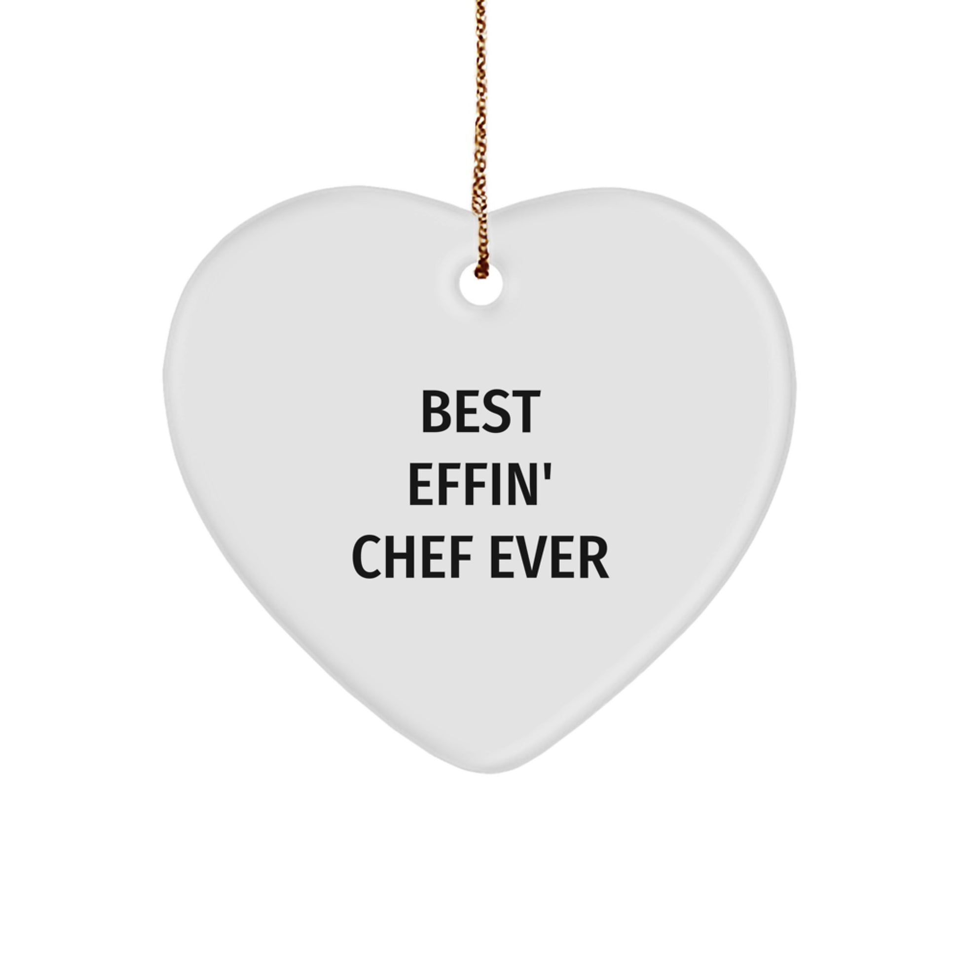 Funny Chef Heart Ornament Gifts for Men - Best Effin' Chef Ever Christmas Unique Gifts from Family, Friends, Coworkers - Image 1