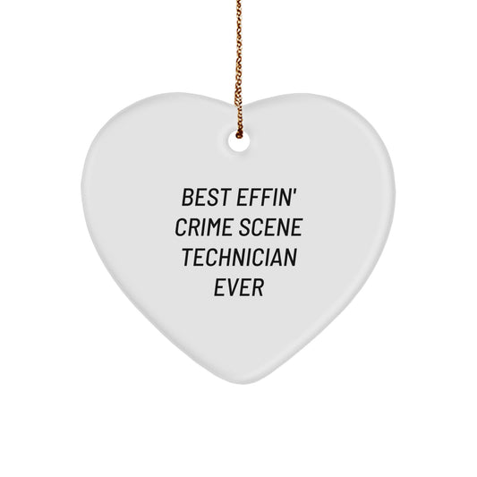Funny Crime Scene Technician Heart Ornament Gifts for Men, Women, Friends and Coworkers, Best Effin' Ever Christmas Unique Presents from Family - Image 1