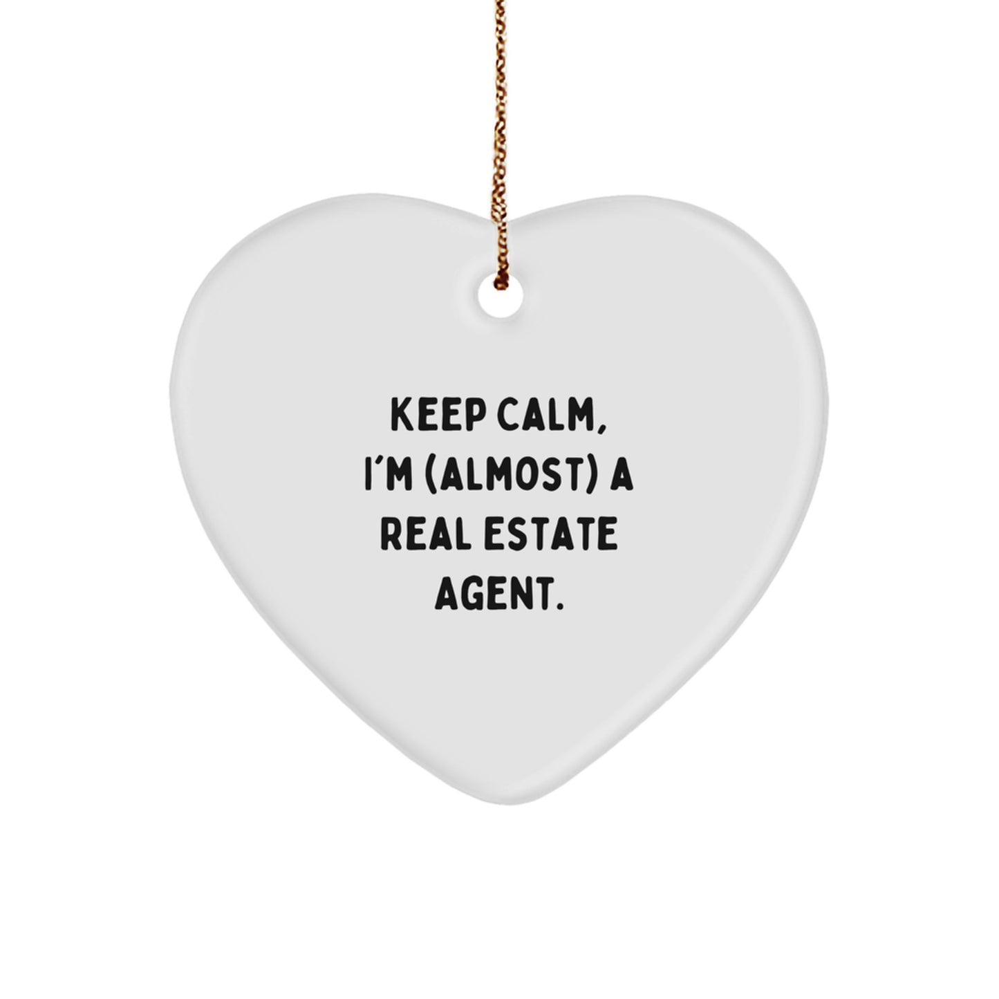 Funny Real Estate Agent Christmas Unique Gifts from Friends to Heart Ornament - Image 1