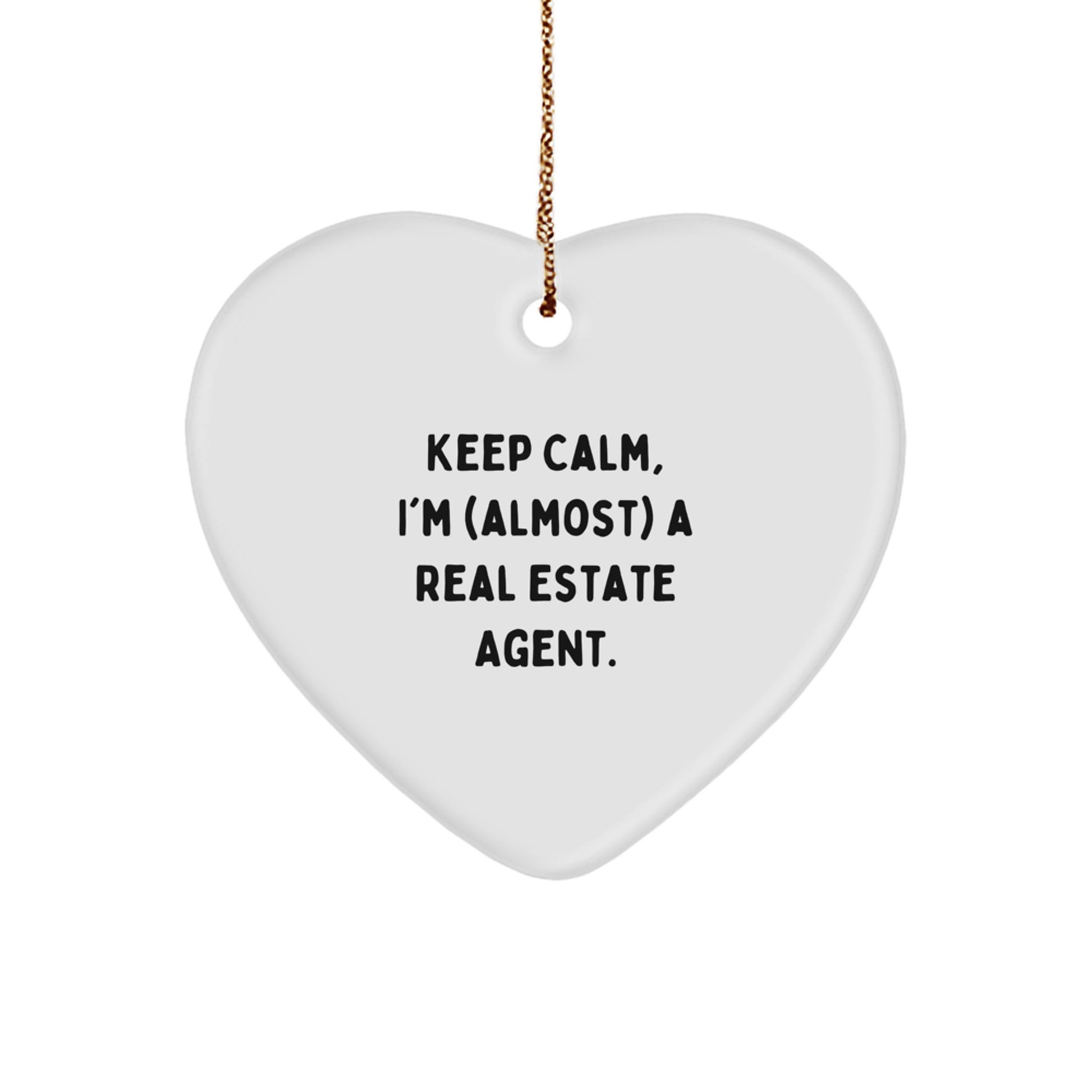 Funny Real Estate Agent Christmas Unique Gifts from Friends to Heart Ornament - Image 1