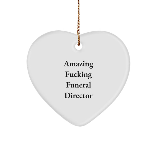 Funny Funeral Director Heart Ornament Gifts from Men for Women, Christmas Unique Funeral Director Gifts - Image 1