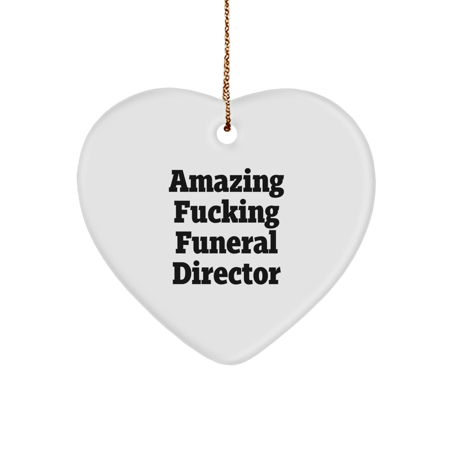 Funny Funeral Director Heart Ornament, Gifts from Friends, Christmas Unique Gifts for Funeral Directors - Image 1