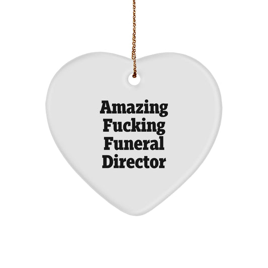 Funny Funeral Director Heart Ornament, Gifts from Friends, Christmas Unique Gifts for Funeral Directors - Image 1