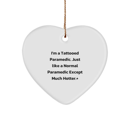 Funny Rescue Worker Heart Ornament Gifts from Men to Rescue Worker Friends, Perfect for Christmas Unique Gifts - Image 1