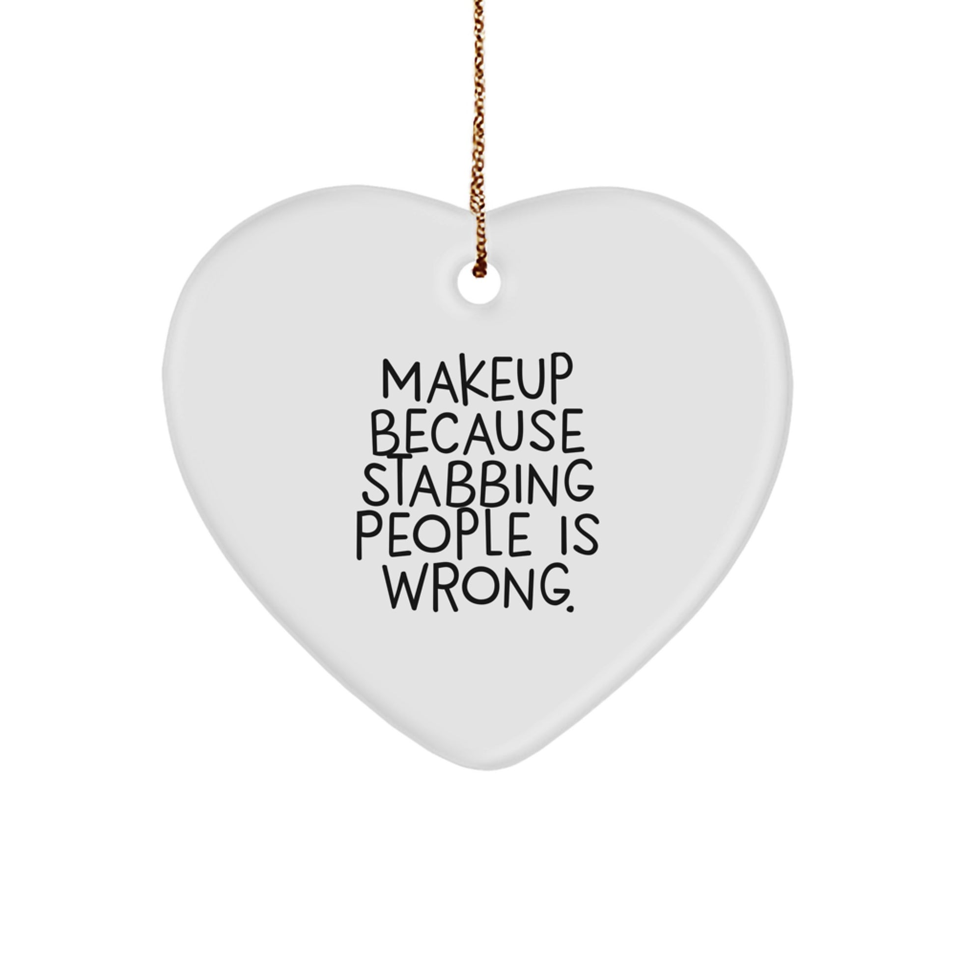 Funny Makeup Heart Ornament Gifts for Makeup Enthusiasts from Friends, Cute Christmas Unique Gifts - Image 1