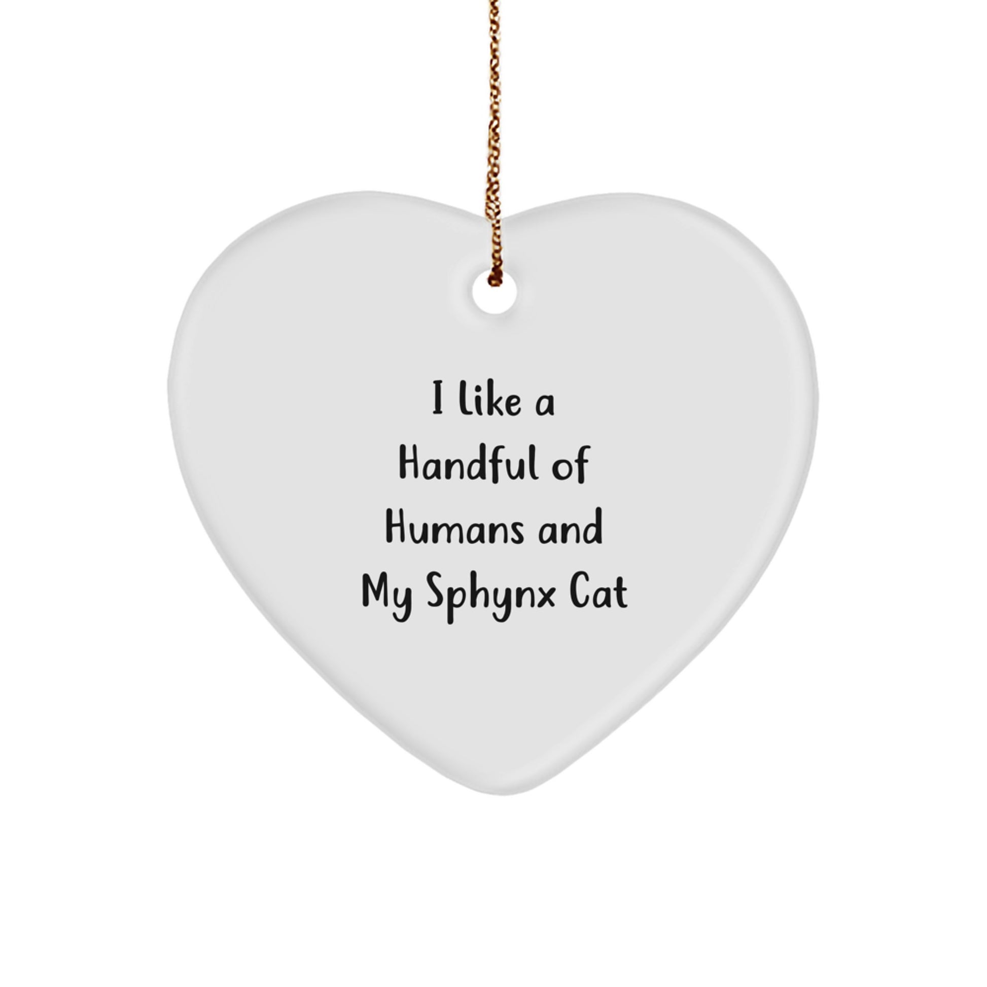 Sphynx Cat Lover Gifts for Men from Women, Heart Ornament with Funny Quote, Christmas Unique Gifts for Sphynx Cat Owners - Image 1
