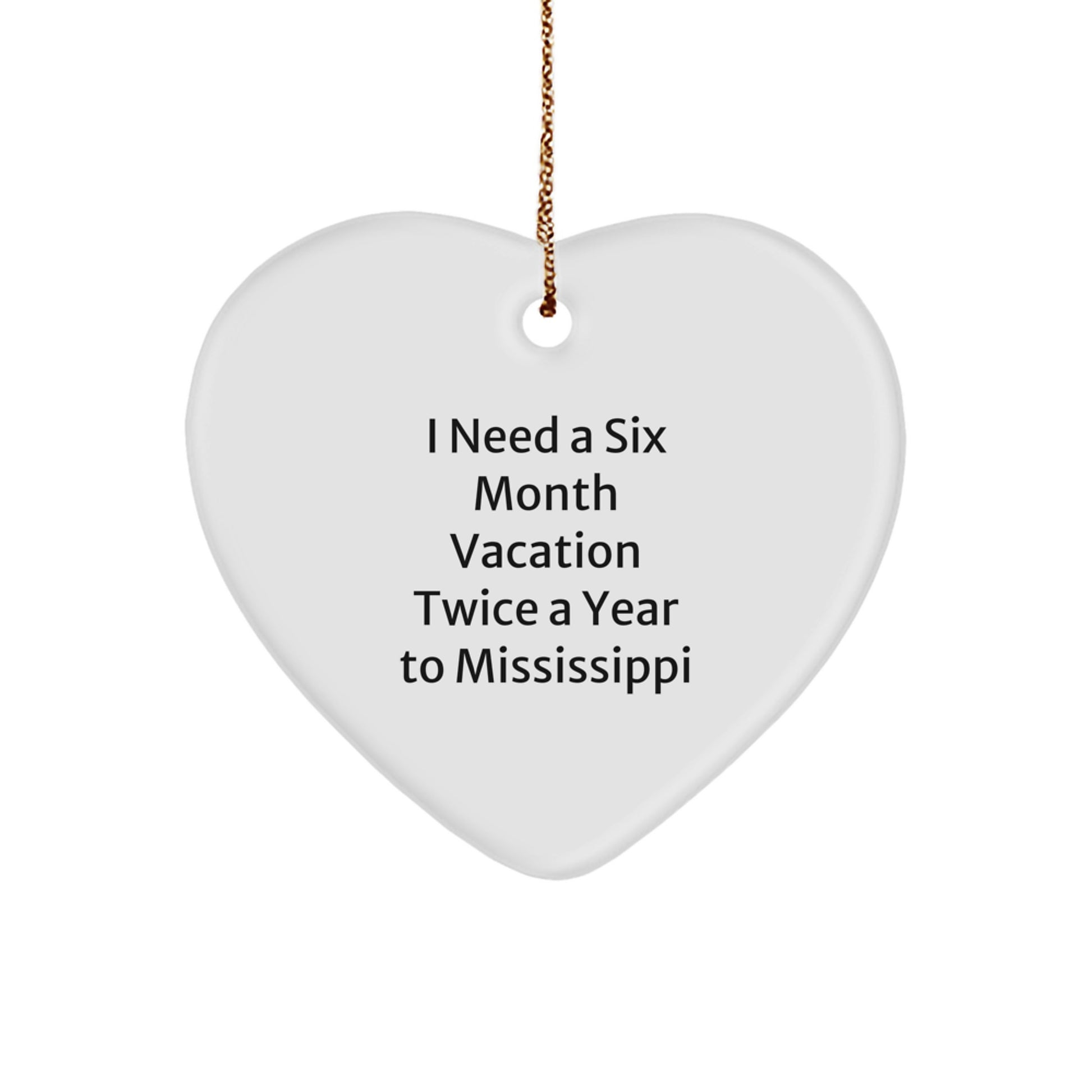 Mississippi Heart Ornament, Funny Gift from Friends to Mississippi Lovers, Christmas Unique Gifts for Home Decor - Image 1