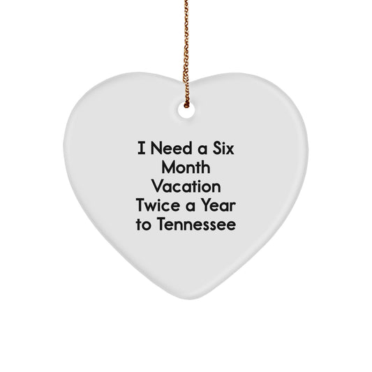 Tennessee Heart Ornament, Funny Quote Gift for Tennessee Lovers, Unique Christmas Unique Gifts from Friends, Funny Tennessee Heart - Image 1