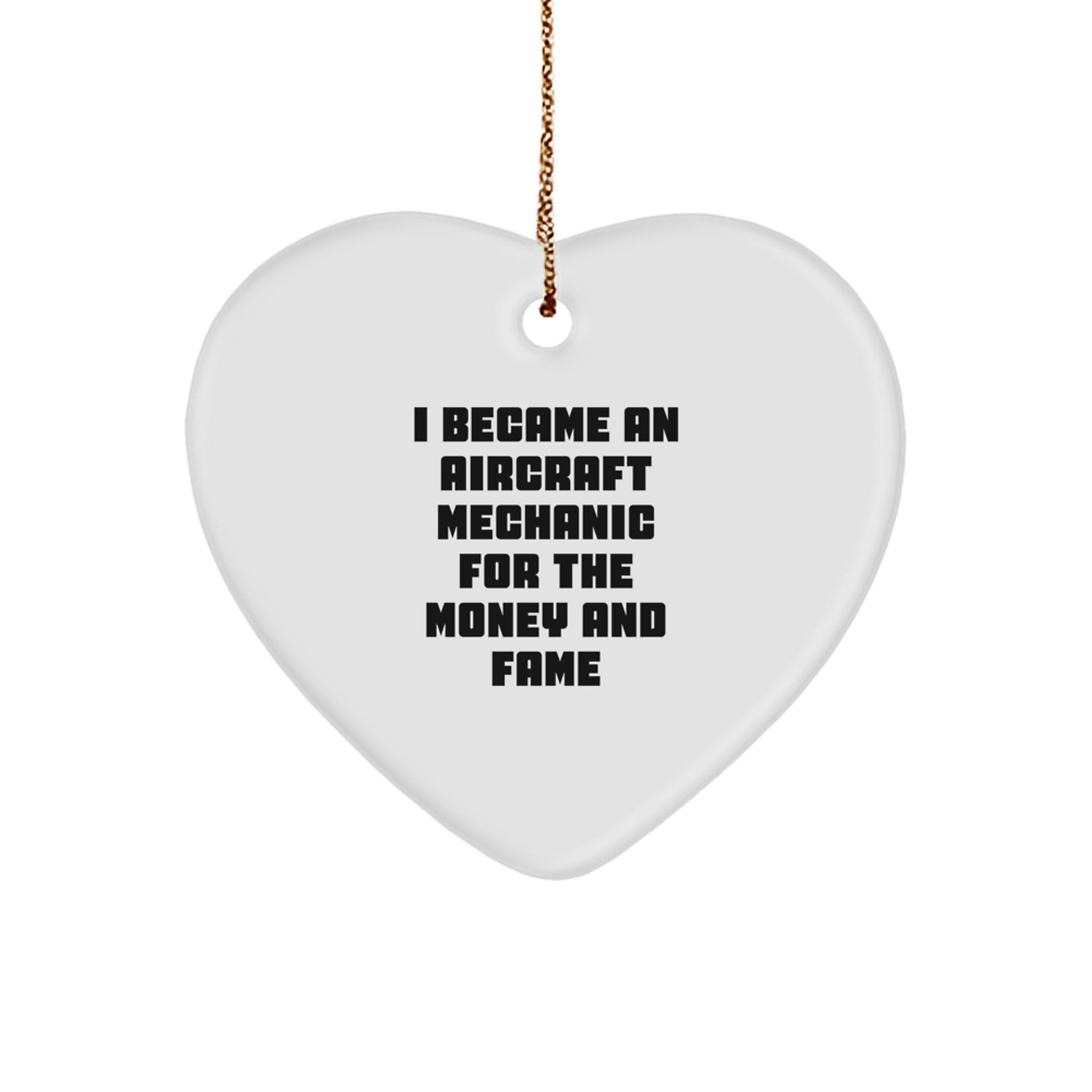 Aircraft Mechanic Gifts, Funny Quote Heart Ornament for Men, Gifts from Family to Friends, Christmas Unique Gifts - Image 1