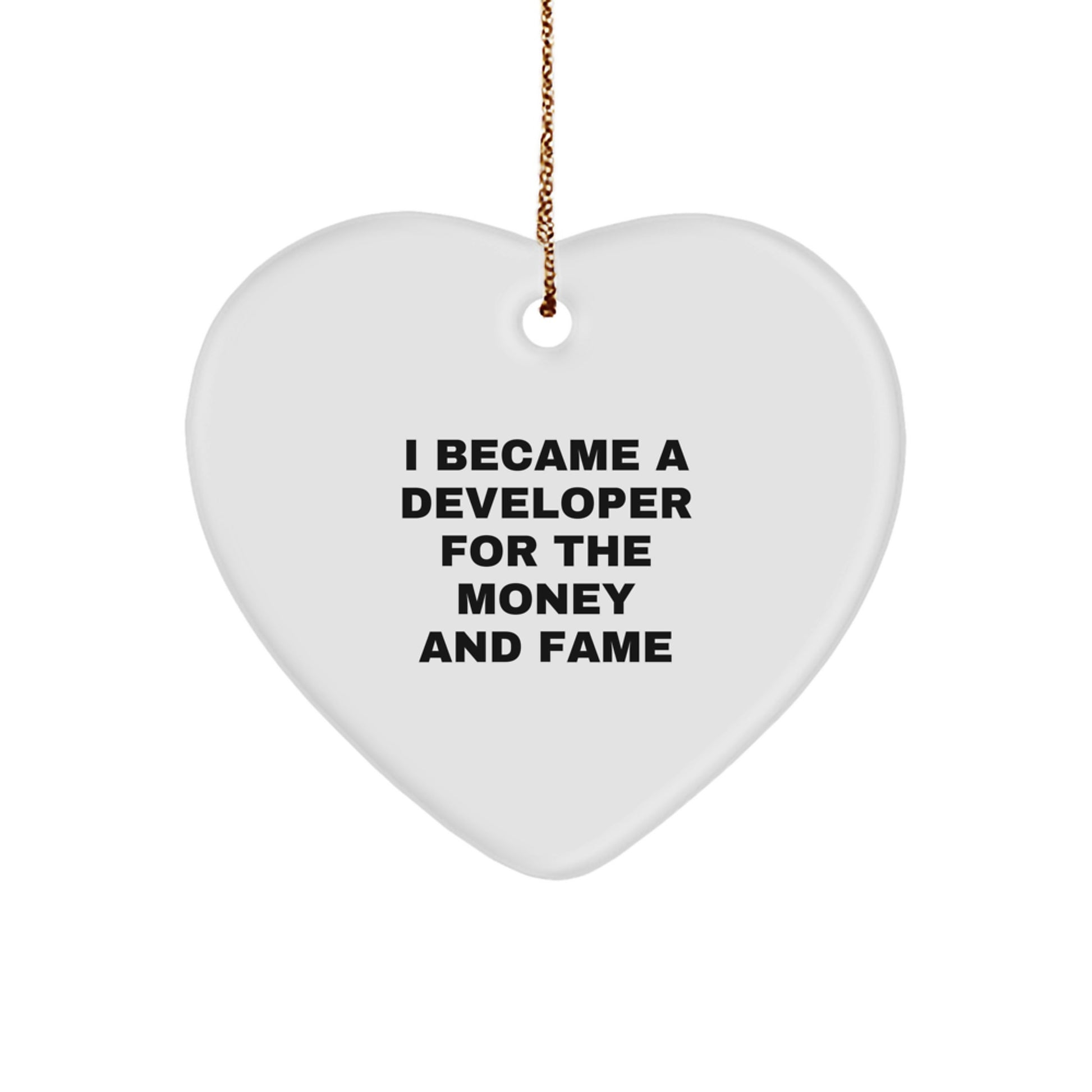 Funny Developer Gifts from Friends for Developer Heart Ornament, Developer Christmas Unique Gifts, Christmas Heart Ornament for Developer, Developer Heart-Shaped Decoration, Developer Heart Ornament - Image 1
