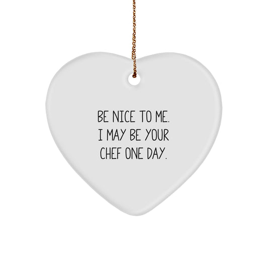 Funny Chef Heart Ornament, Gifts from Family to Chef Friends, Chef Men Unique Christmas Unique Gifts - Image 1