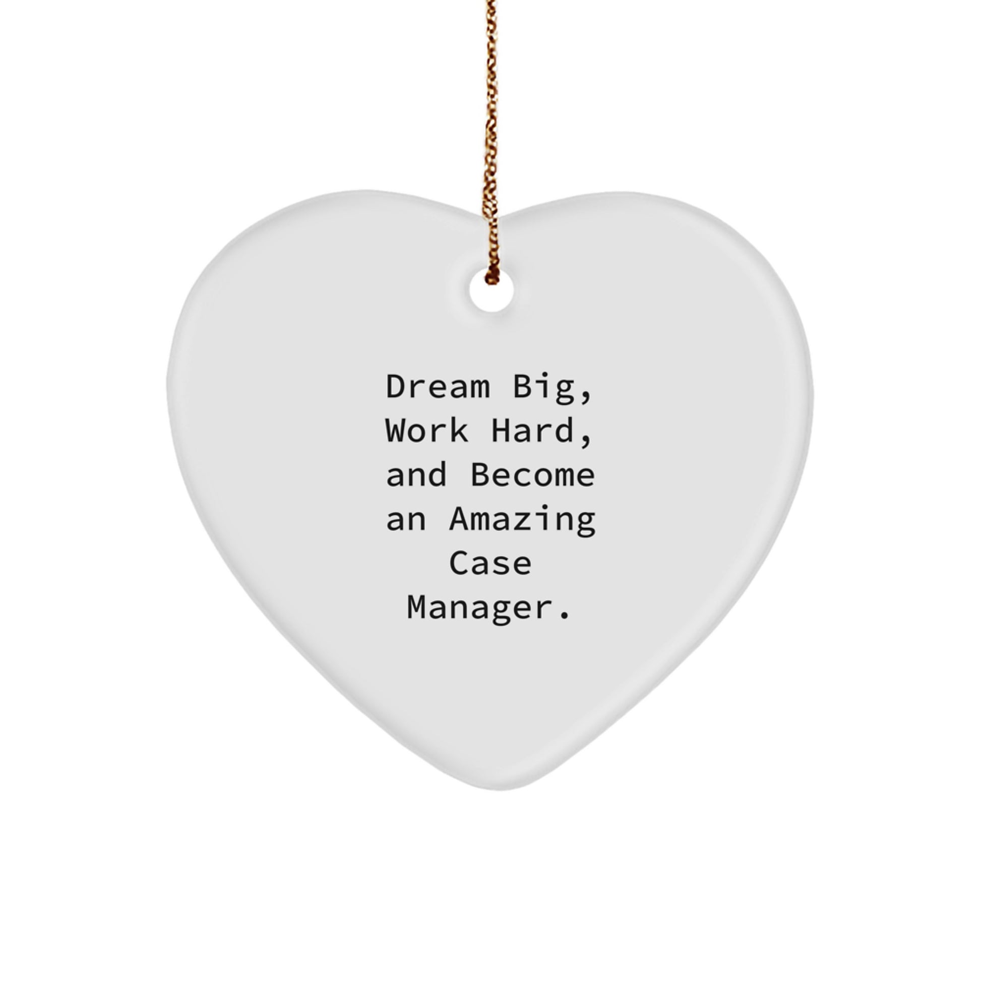 Inspiring Case Manager Heart Ornament Gifts for Men, Funny 'Dream Big' Quote, Christmas Unique Decorations from Family, Friends, Coworkers - Image 1