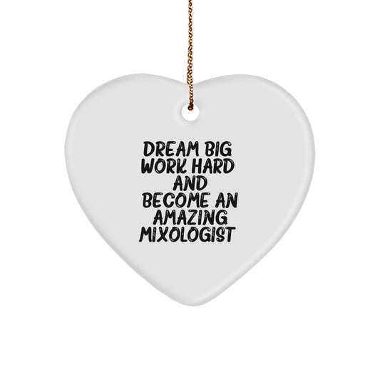Gifts for Mixologists, Inspirational Heart Ornament, Funny Quote, Christmas Unique - Image 1