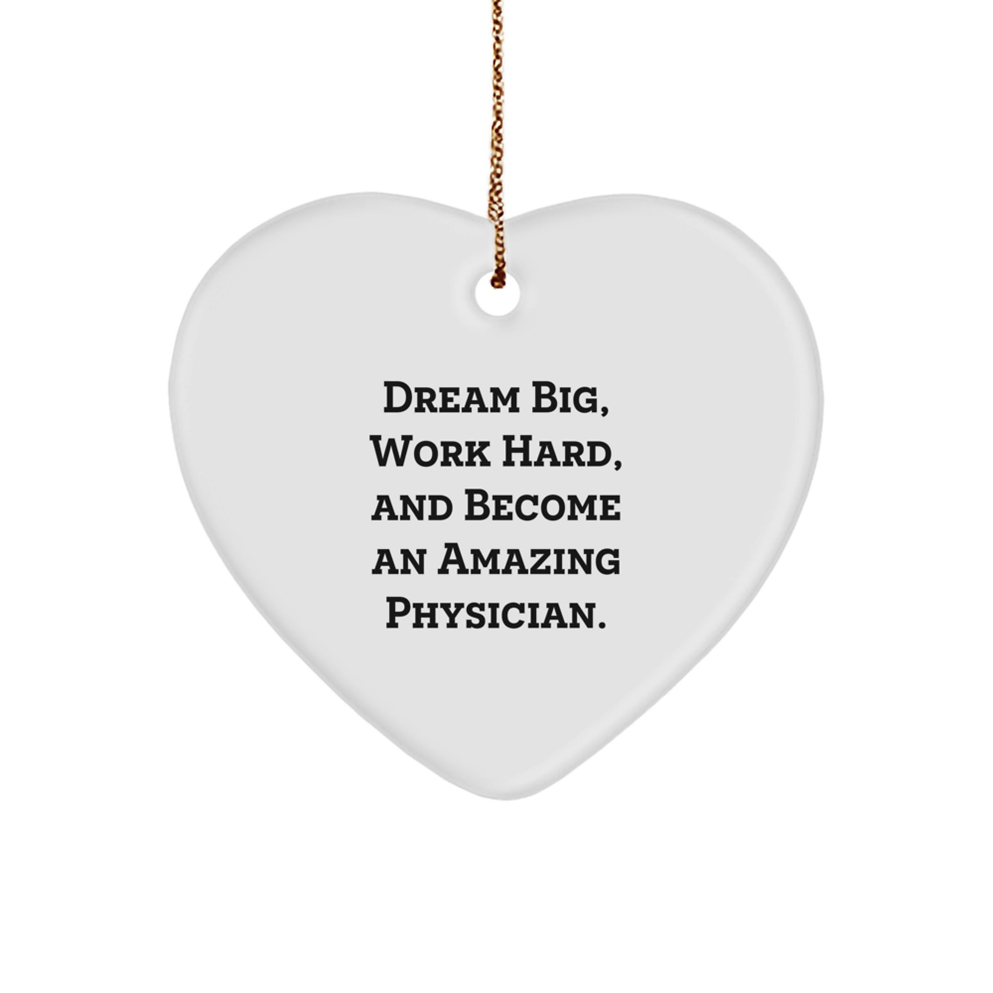 Physician Gifts for Christmas - Dream Big, Work Hard, Heart Ornament, Gifts from Family and Friends - Image 1
