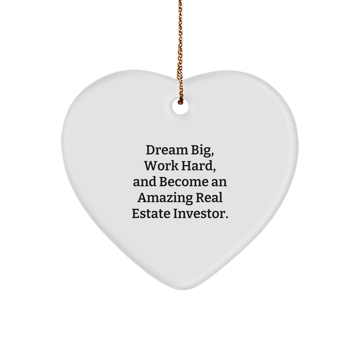 Gifts from Friends and Family for Real Estate Investor Christmas Unique Heart Ornaments, Inspirational and Encouragement Quotes for Amazing Investors - Image 1