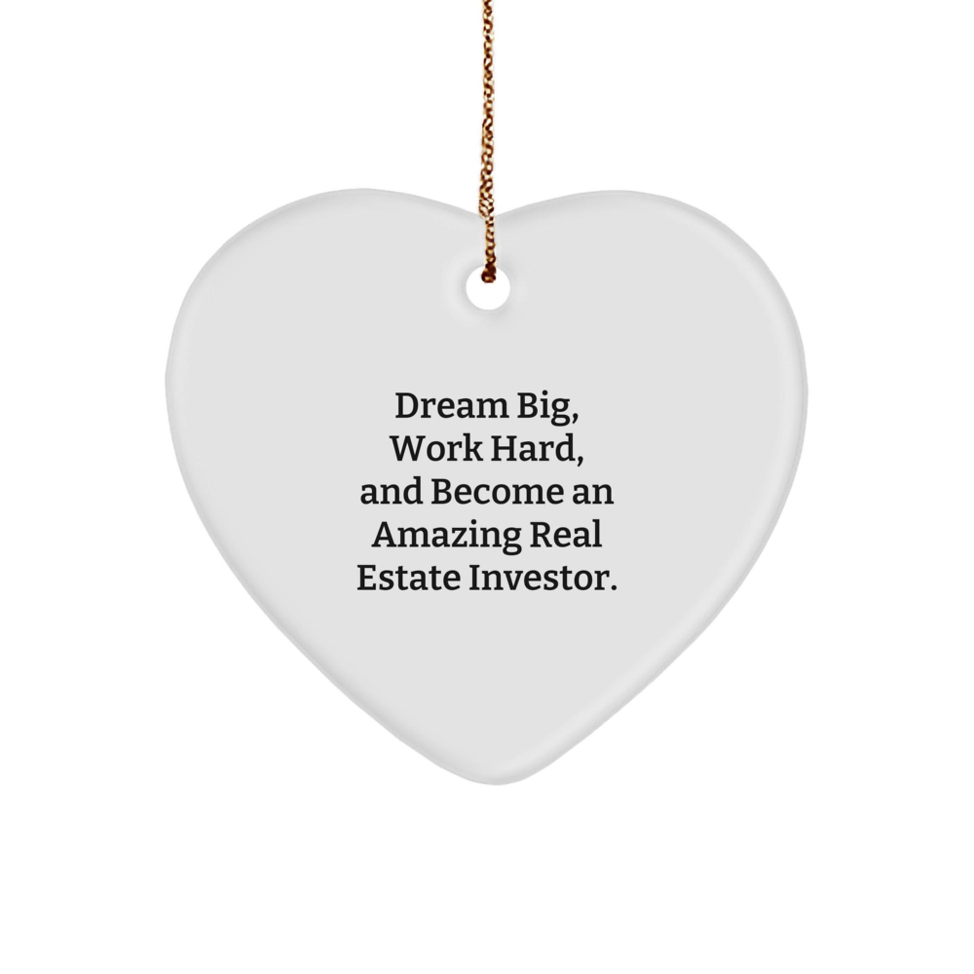 Gifts from Friends and Family for Real Estate Investor Christmas Unique Heart Ornaments, Inspirational and Encouragement Quotes for Amazing Investors - Image 1