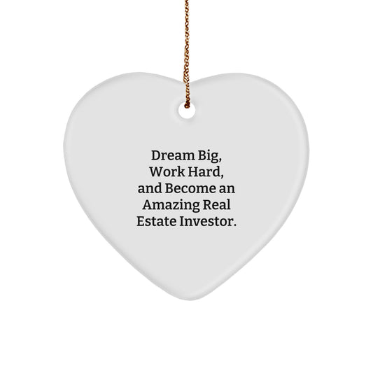 Gifts from Friends and Family for Real Estate Investor Christmas Unique Heart Ornaments, Inspirational and Encouragement Quotes for Amazing Investors - Image 1