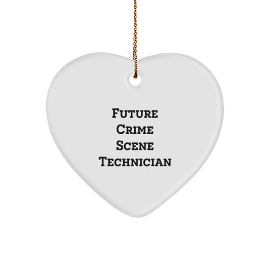 Crime Scene Technician Heart Ornament, Funny Quote, Gifts from Friends to Crime Scene Technician, Unique Christmas Ornament for Future Crime Scene Technician - Image 1
