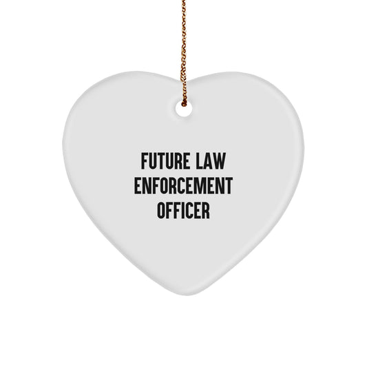 Funny Law Enforcement Officer Gifts from Friends, Heart Ornaments for Men, Inspirational Christmas Unique Gifts - Image 1