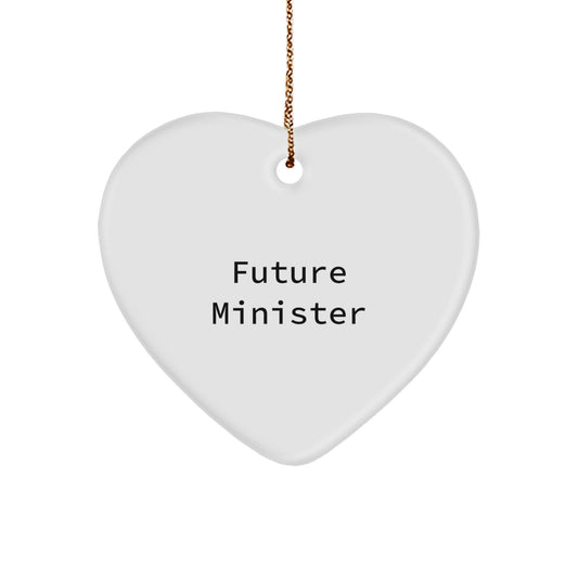 Funny Future Minister Heart Ornament Gifts from Friends to Minister, Christmas Unique Presents for Minister - Image 1