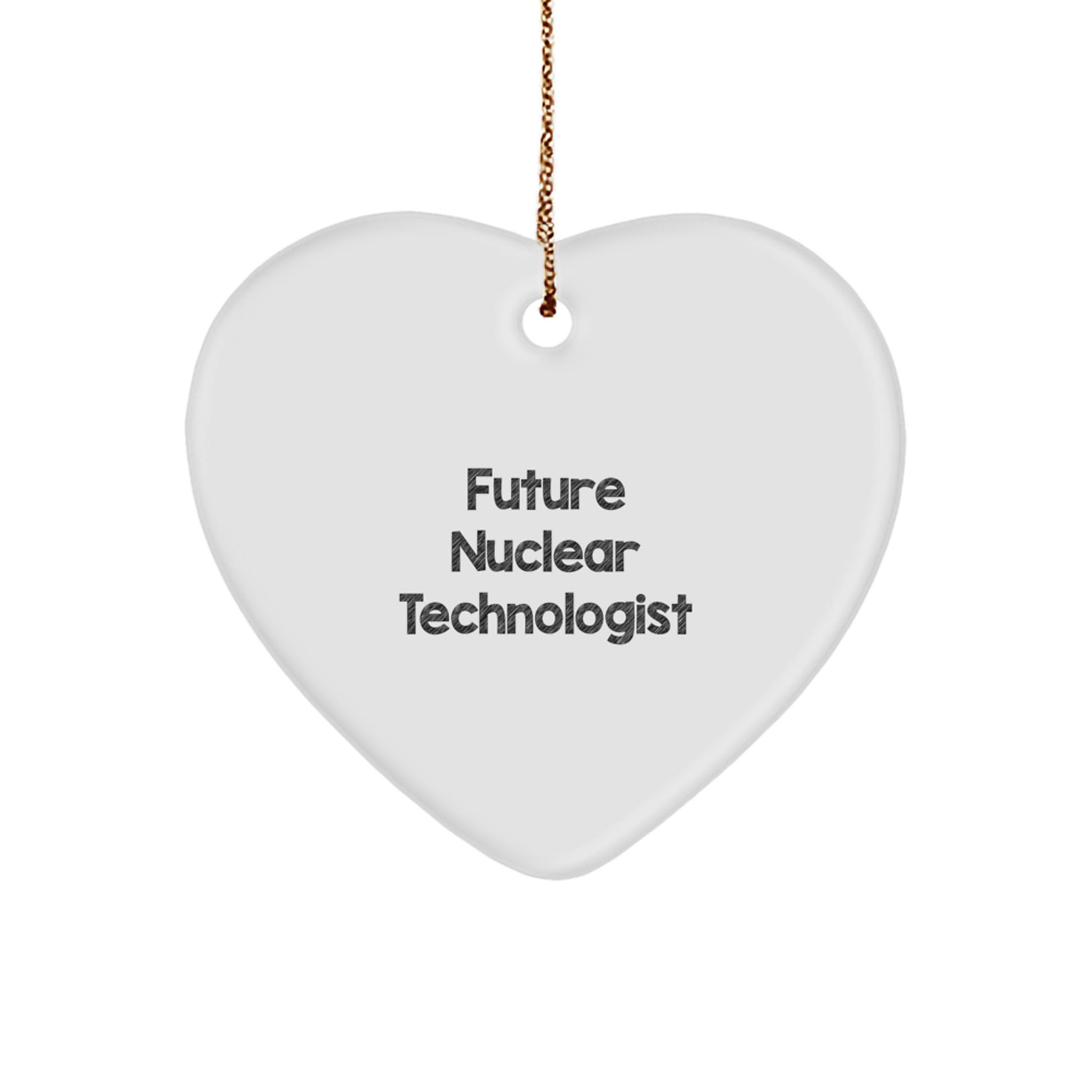 Gifts from Family for Nuclear Technologist Funny Heart Ornament with Future Nuclear Technologist Quote, Durable MDF Heart Shaped, Perfect Christmas Unique Gifts - Image 1
