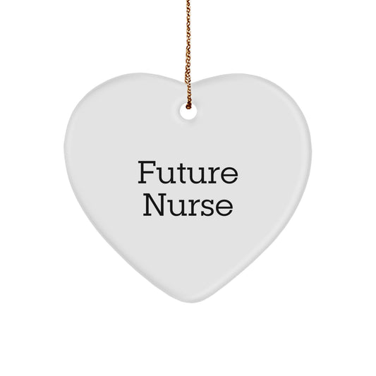 Funny Future Nurse Gifts, Heart Ornament, 'Future Nurse - Keep Smiling', Gifts from Friends, Christmas Unique Gifts for Nurses - Image 1