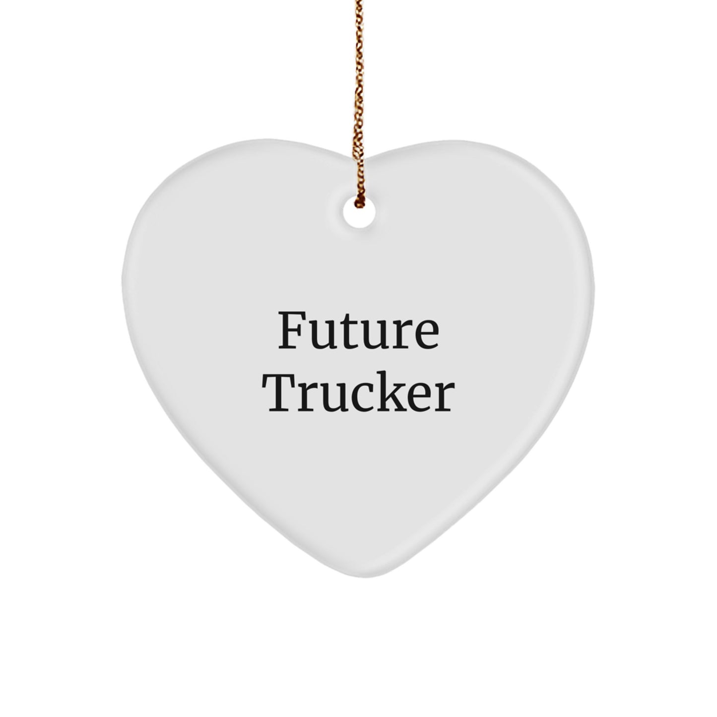 Future Trucker Quote Heart Ornament Gifts from Family for Christmas Unique Trucker Decorations - Image 1