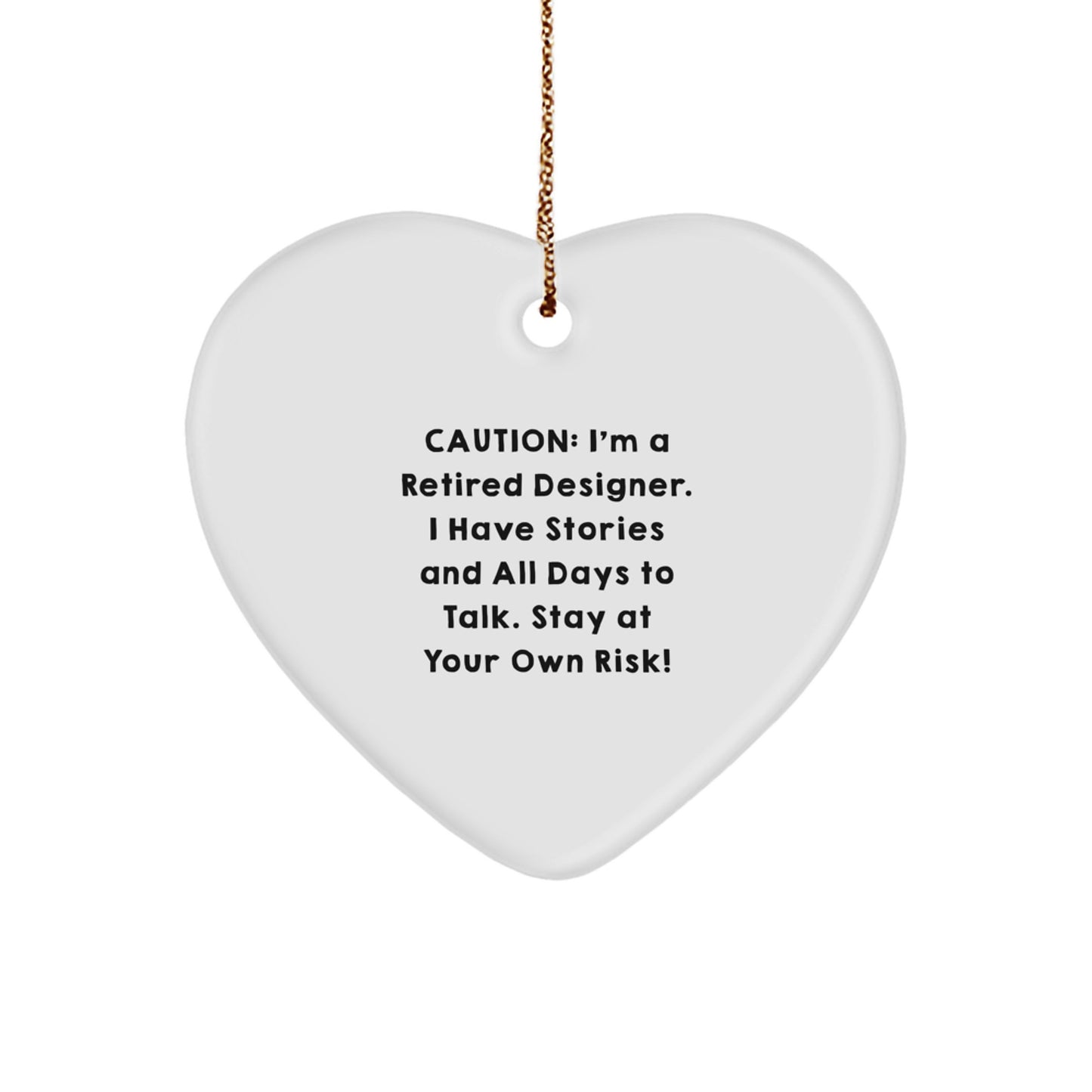 Funny Designer Heart Ornaments for Christmas Unique Gifts from Friends to Designer Women - Image 1