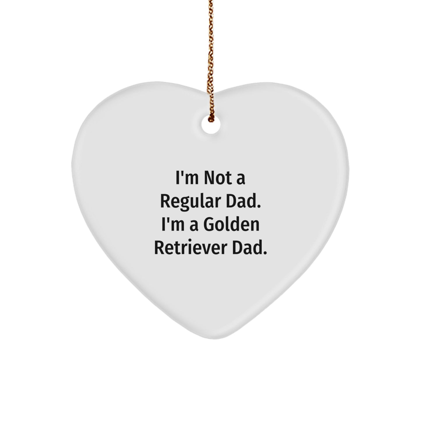 Funny Golden Retriever Dad Heart Ornament Gifts from Men to Golden Retriever Dog Owners for Christmas - Image 1