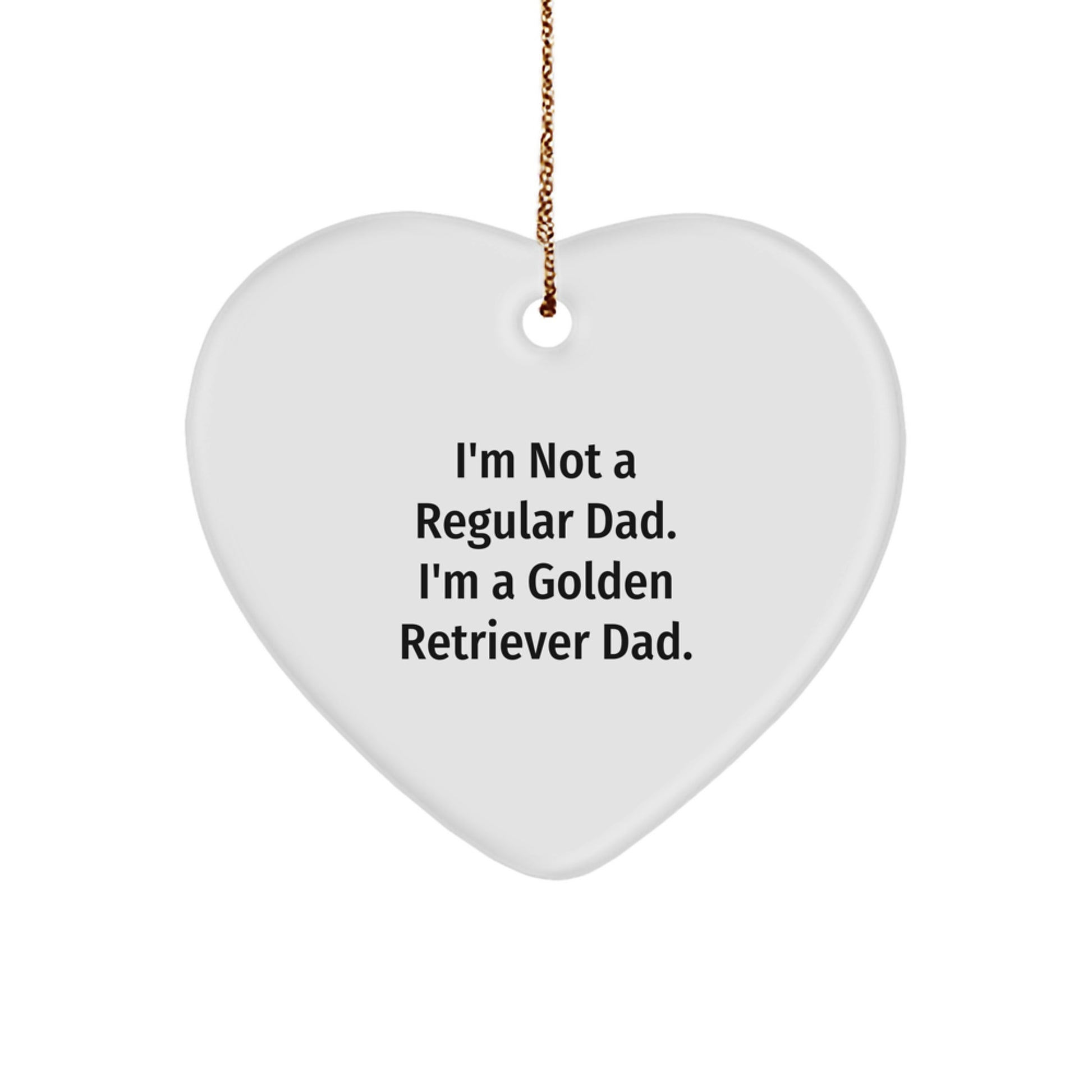 Funny Golden Retriever Dad Heart Ornament Gifts from Men to Golden Retriever Dog Owners for Christmas - Image 1