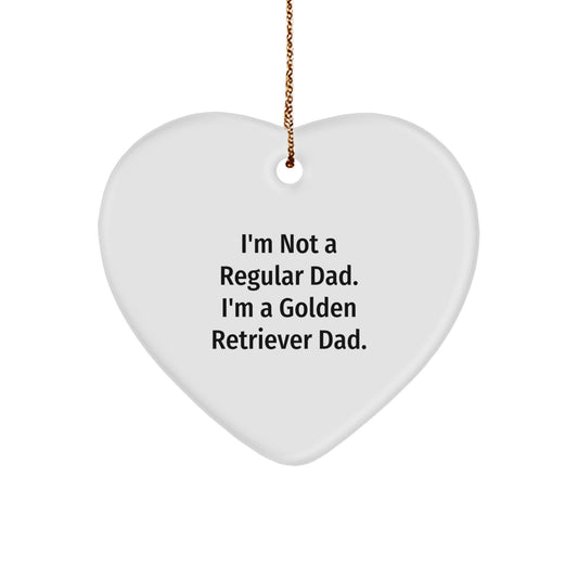Funny Golden Retriever Dad Heart Ornament Gifts from Men to Golden Retriever Dog Owners for Christmas - Image 1