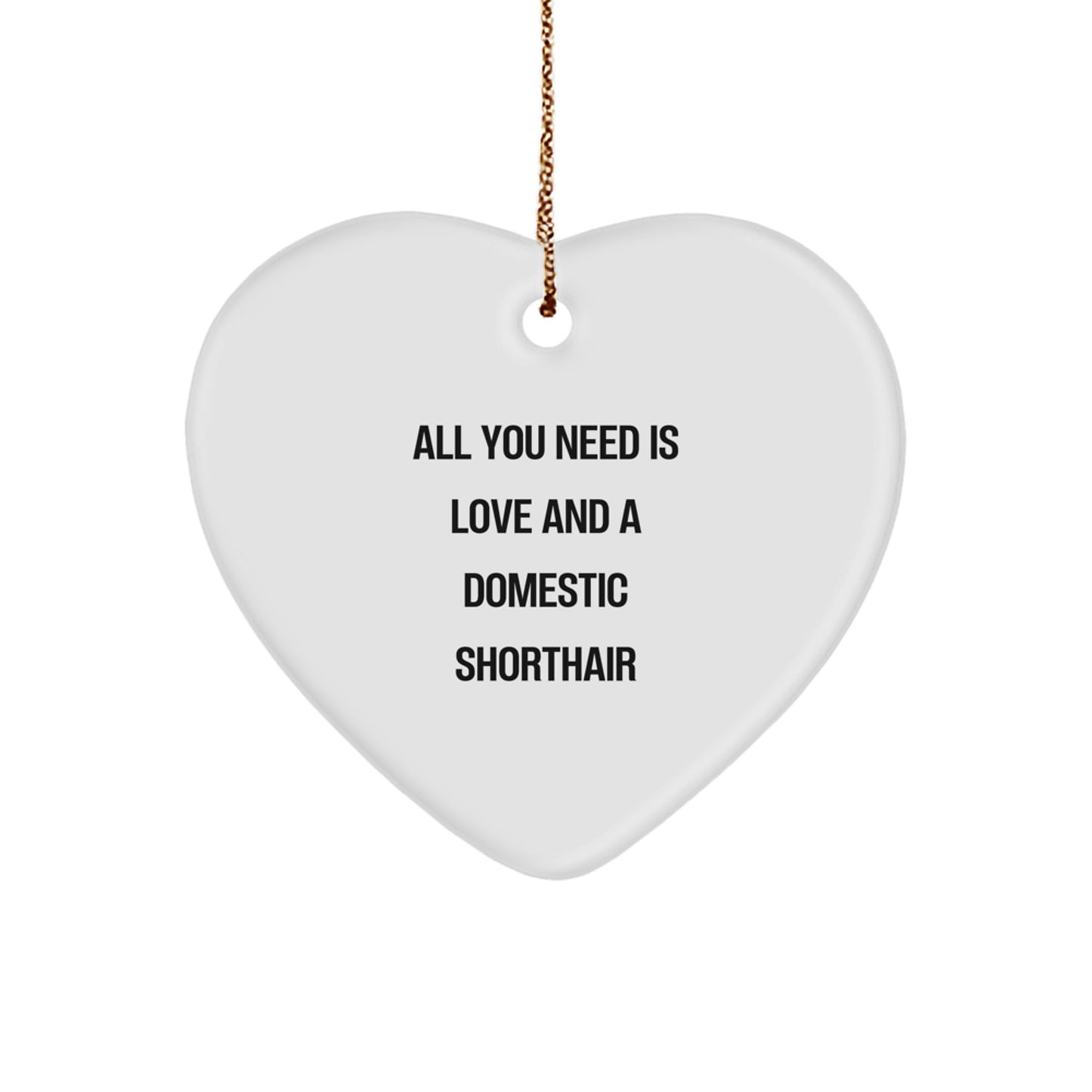 Domestic Shorthair Cat Heart Ornament Gifts from Family, Friends, or Coworkers for Christmas - Image 1