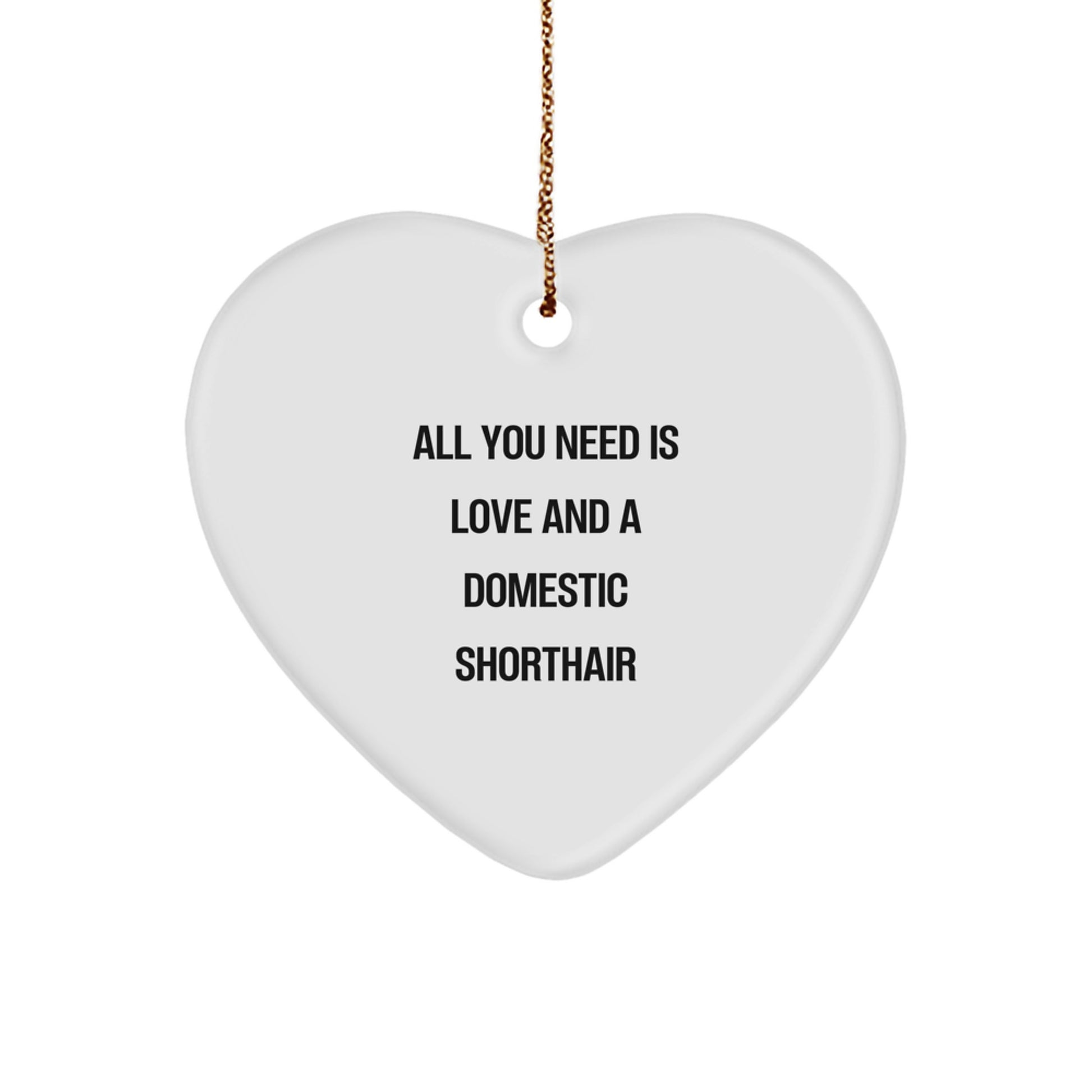 Domestic Shorthair Cat Heart Ornament Gifts from Family, Friends, or Coworkers for Christmas - Image 1