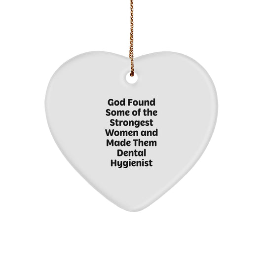 Funny Gifts from Men to Women - Inspirational Dental Hygienist Heart Ornament, Christmas Unique Gifts for Coworkers, Friends, Family - Image 1