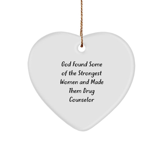 Funny Inspirational Drug Counselor Heart Ornament Gifts from Friends for Christmas Unique Presents - Image 1