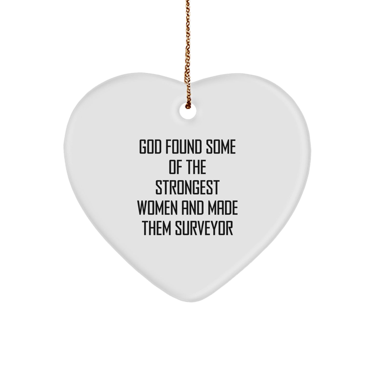 Funny Surveyor Heart Ornament Gifts from Men to Women Surveyor Friends for Christmas - Image 1