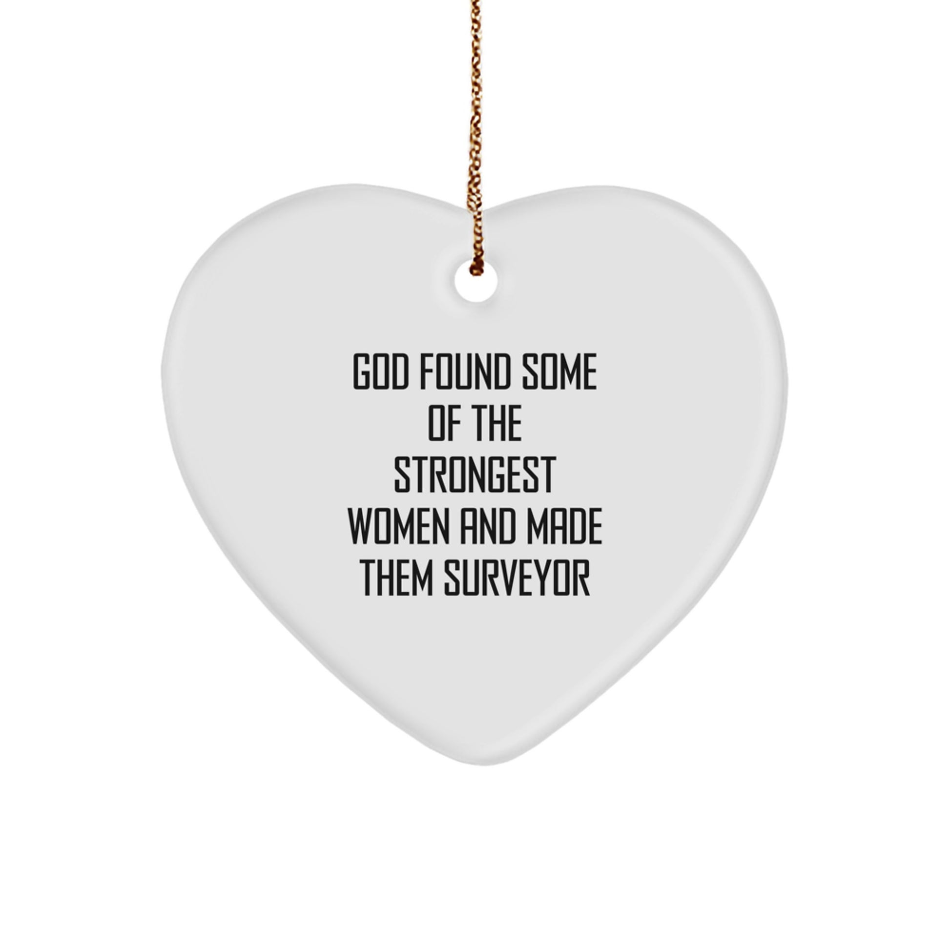 Funny Surveyor Heart Ornament Gifts from Men to Women Surveyor Friends for Christmas - Image 1