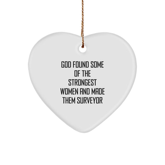 Funny Surveyor Heart Ornament Gifts from Men to Women Surveyor Friends for Christmas - Image 1