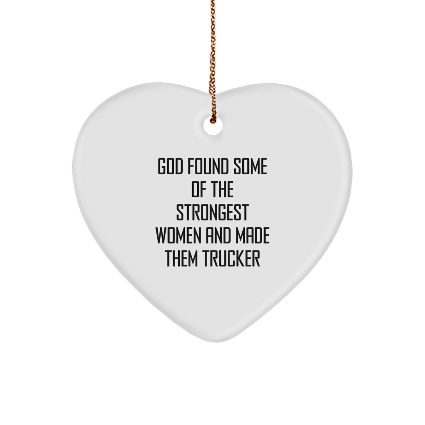Funny Trucker Gifts from Women - Inspirational Heart Ornament for Trucker Friends - Christmas Unique Gifts for Trucker Men - Image 1