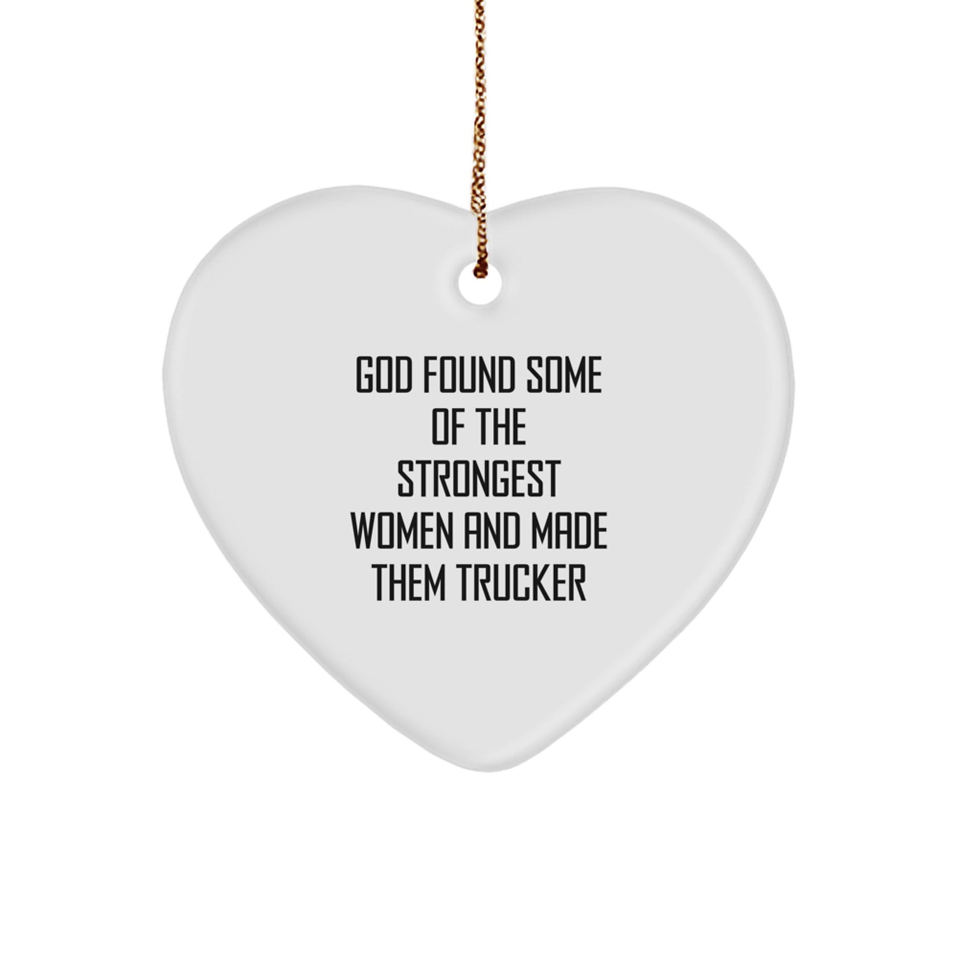 Funny Trucker Gifts from Women - Inspirational Heart Ornament for Trucker Friends - Christmas Unique Gifts for Trucker Men - Image 1
