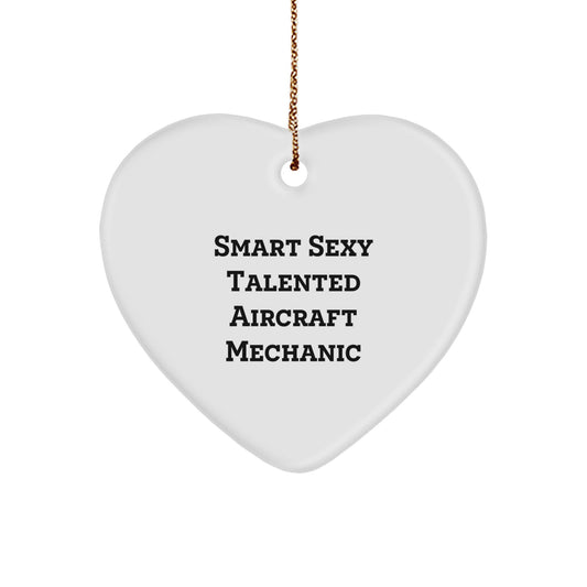 Aircraft Mechanic Gifts, Funny Quote, Heart Ornament for Men, Gifts from Friends to Coworkers, Unique Christmas Unique Gifts for Him - Image 1