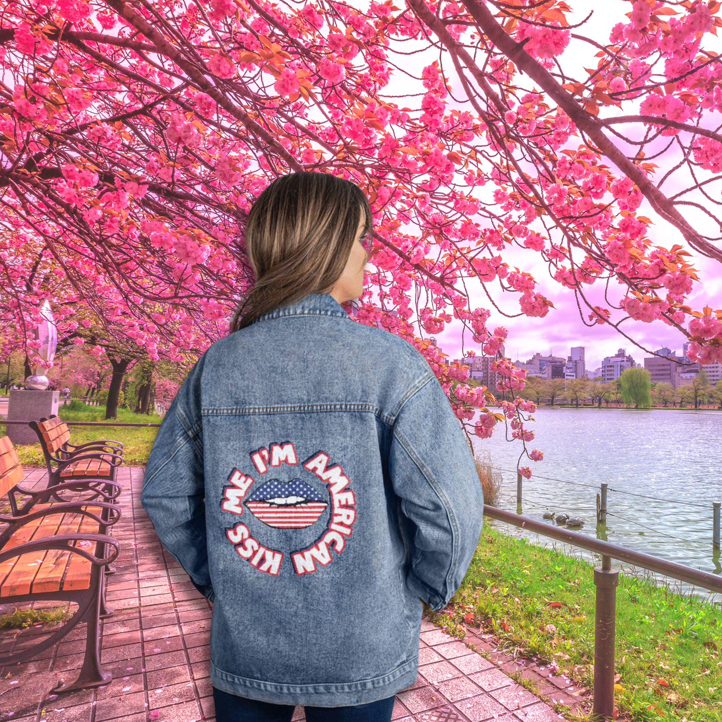 Custom American Flag Denim Jacket