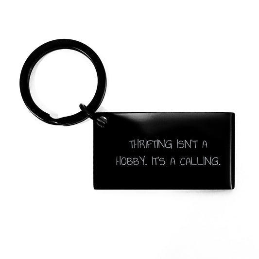 Thrifting Enthusiasts' Delight, Funny Keychain Gifts for Thrifting Friends, Funny Thrifting Birthday Unique Gifts from Coworkers - Image 1