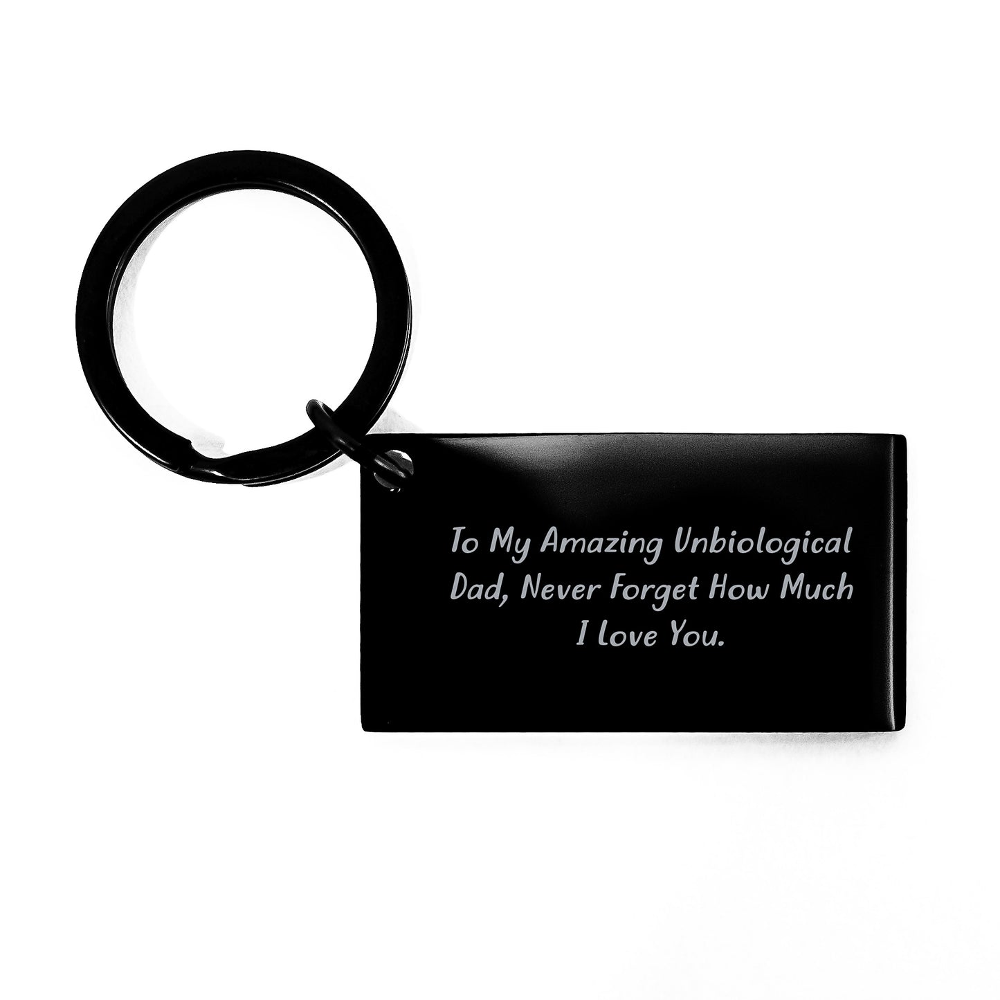 Funny Unbiological Dad Keychain Gifts from Men for Unbiological Dad, To My Amazing Unbiological Dad, Never Forget How Much I Love You. Christmas Unique Gifts - Image 1