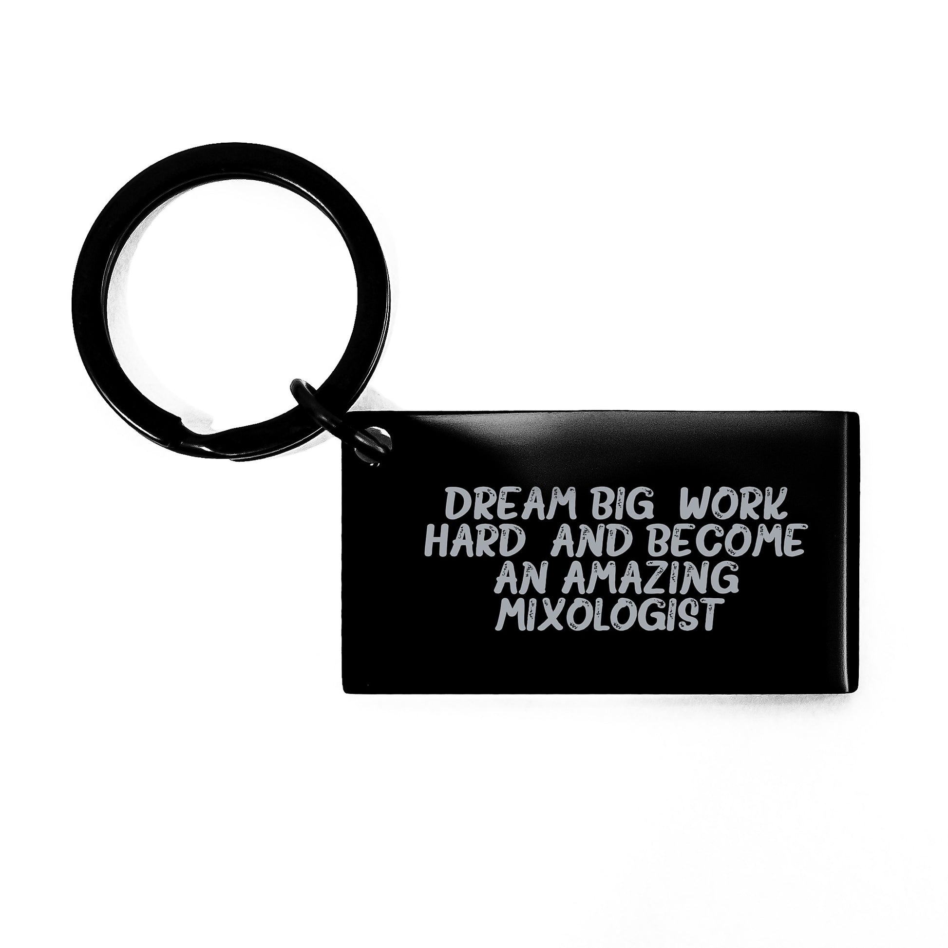 Funny Mixologist Gifts Keychain, Gifts from Friends to Men, Women, or Family - Keychain with Quote 'Dream Big, Work Hard, And Become An Amazing Mixologist.' for Christmas Unique Gifts - Image 1