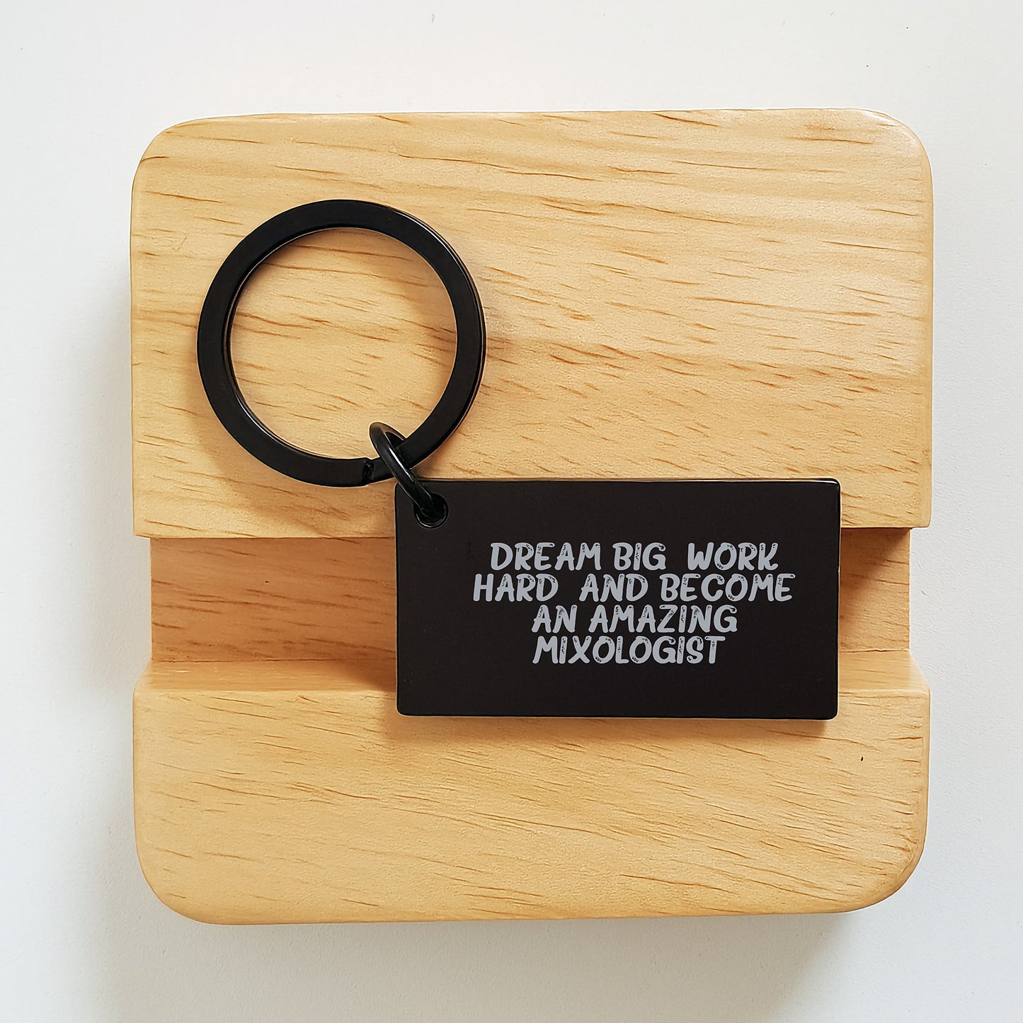Funny Mixologist Gifts Keychain, Gifts from Friends to Men, Women, or Family - Keychain with Quote 'Dream Big, Work Hard, And Become An Amazing Mixologist.' for Christmas Unique Gifts - Image 2