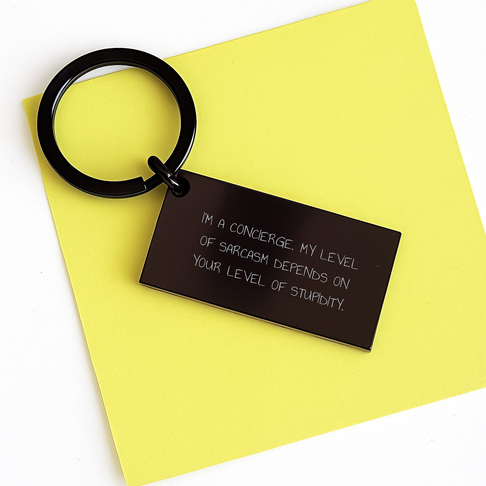 Funny Concierge Gifts from Men to Concierge, Concierge Keychain for Friends, Christmas Unique Keychain with Funny Quote - I'm A Concierge. My Level Of Sarcasm Depends On Your Level Of Stupidity. - Image 3