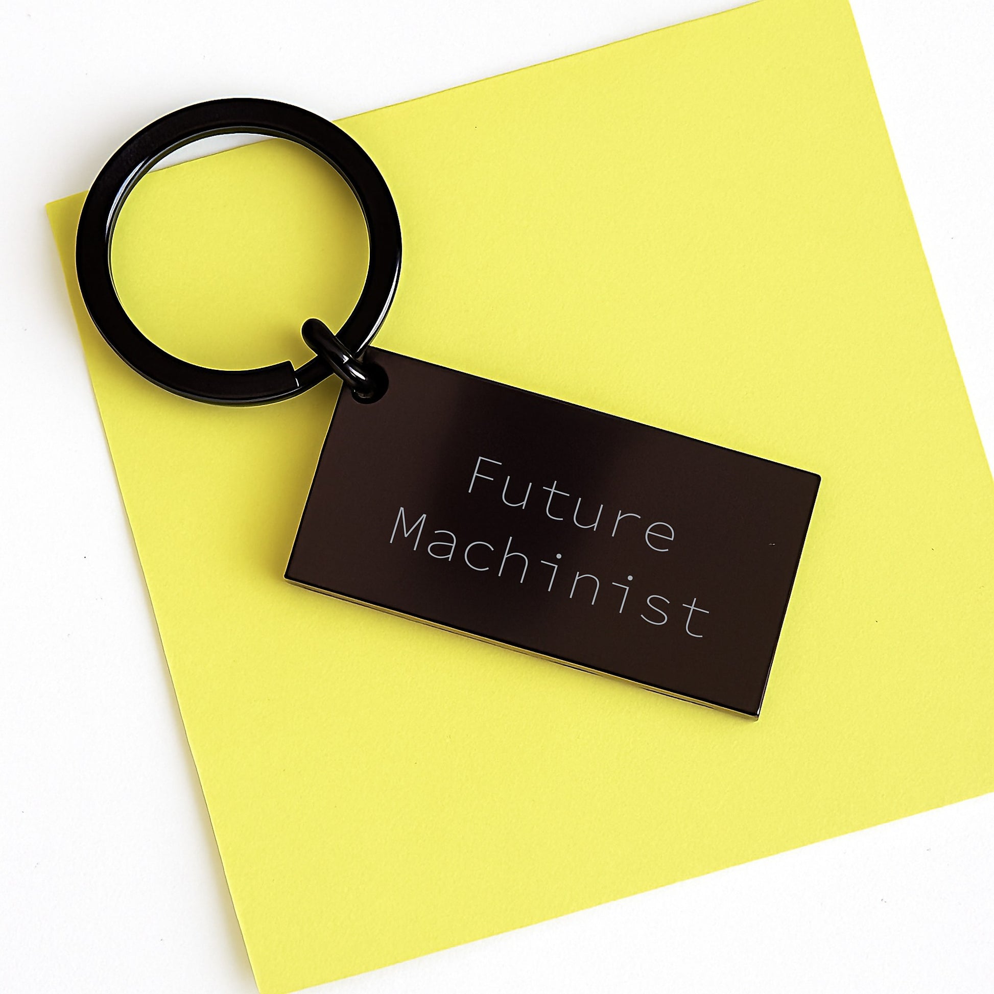 Funny Machinist Keychain, Inspirational Future Machinist Gifts for Men, Women, Family, Coworkers, Black Stainless Steel Keychain with Engraved Message, Unique Christmas Memorable Presents - Image 3