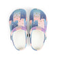Pastel Cat Print Garden Shoes for Adults & Kids – Lightweight EVA Slip-On Colorful Summer Sandals Water-Resistant Nurse Comfort & Walking