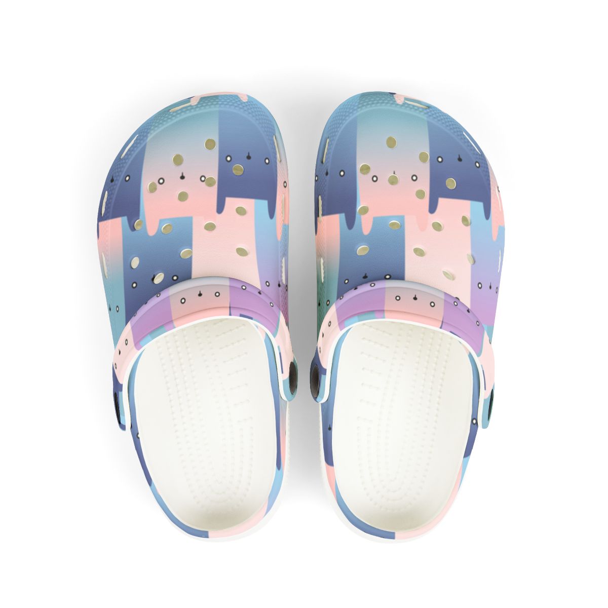 Pastel Cat Print Garden Shoes for Adults & Kids – Lightweight EVA Slip-On Colorful Summer Sandals Water-Resistant Nurse Comfort & Walking